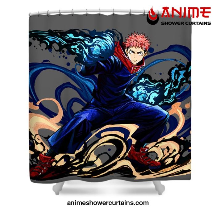 Yuji Itadori - Jujutsu Kaisen Shower Curtain W59 X H71 / Gray