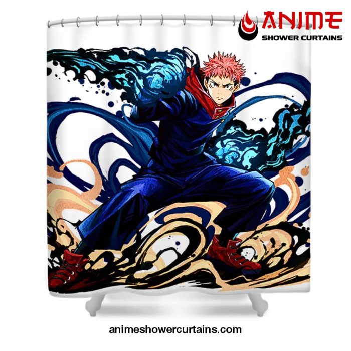 Yuji Itadori - Jujutsu Kaisen Shower Curtain W59 X H71 / White