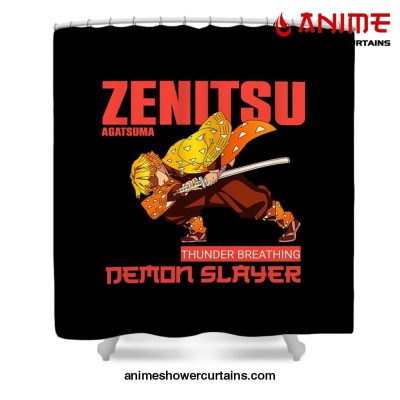 Zenitsu Thunder Breathing Shower Curtain W59 X H71 / Black