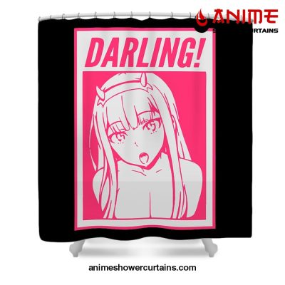 Zero Two Ahegao Shower Curtain W59 X H71 / Black