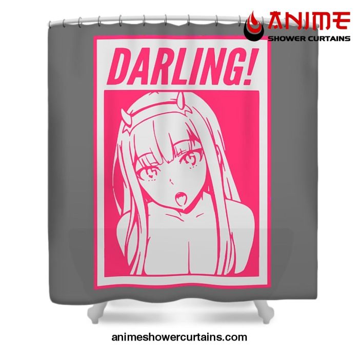 Zero Two Ahegao Shower Curtain W59 X H71 / Gray