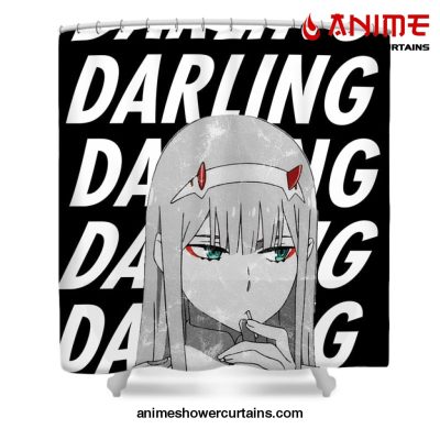 Zero Two Darling In The Franxx Shower Curtain W59 X H71 / Black
