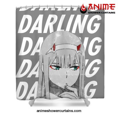 Zero Two Darling In The Franxx Shower Curtain W59 X H71 / Gray