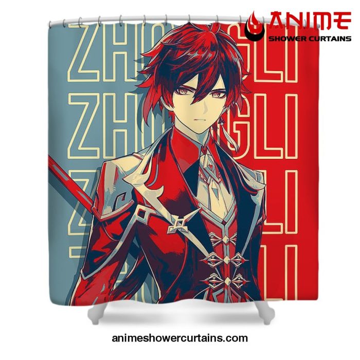 Zhongli Genshin Impact Shower Curtain