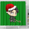 Attackontitan Green Christmas Shower Curtain - Anime Shower Curtains