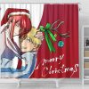 Chainsaw Man Denji and Makima Christmas Shower Curtain - Anime Shower Curtains