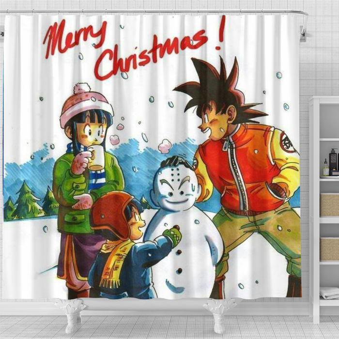 Dragonballzmerch Santa Christmas Shower Curtain - Anime Shower Curtains