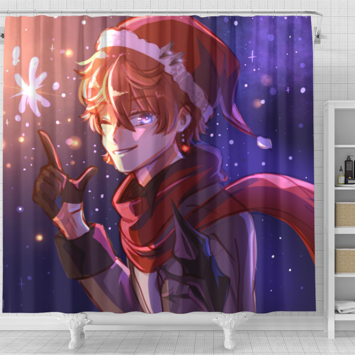 Genshinimpact Blink Christmas Shower Curtain 2 - Anime Shower Curtains