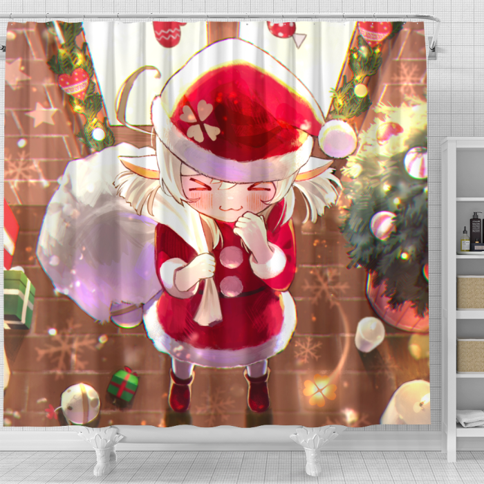 Genshinimpact Sad Christmas Shower Curtain - Anime Shower Curtains