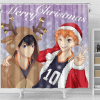 Haikyuumerchandise Christmas Shower Curtain - Anime Shower Curtains