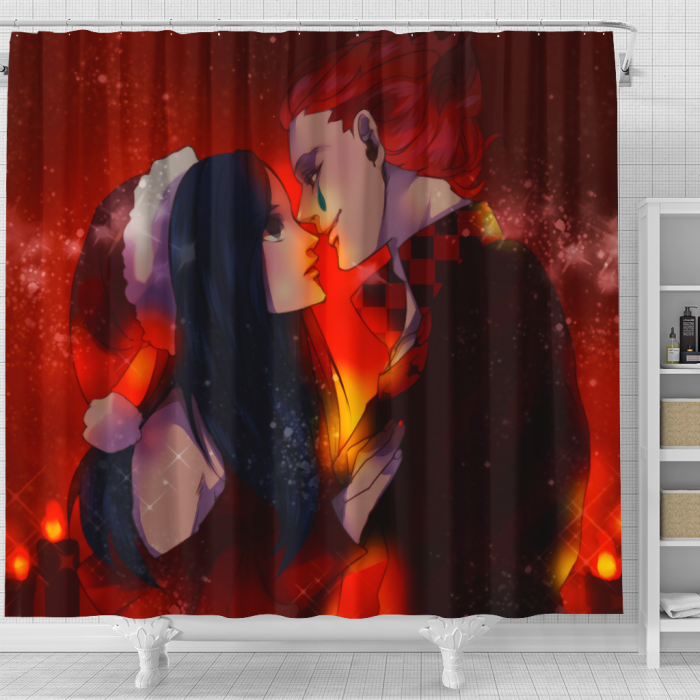 Hunter x Hunter Kiss Christmas Shower Curtain - Anime Shower Curtains