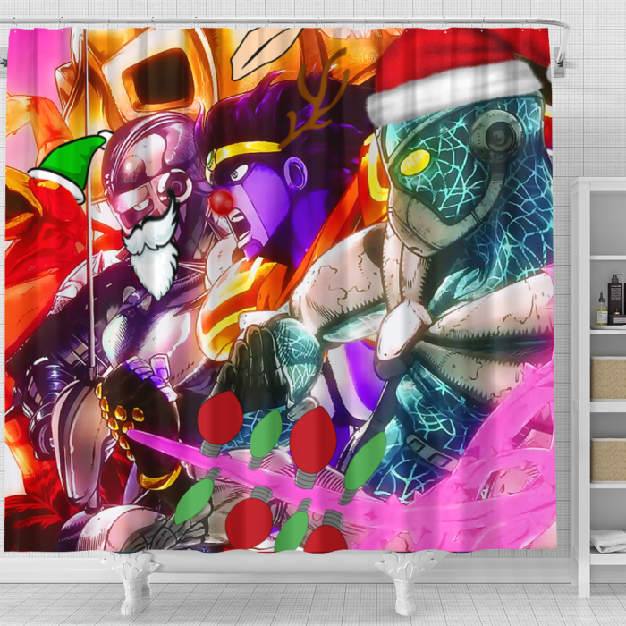 Jjba Anime Christmas Shower Curtain - Anime Shower Curtains