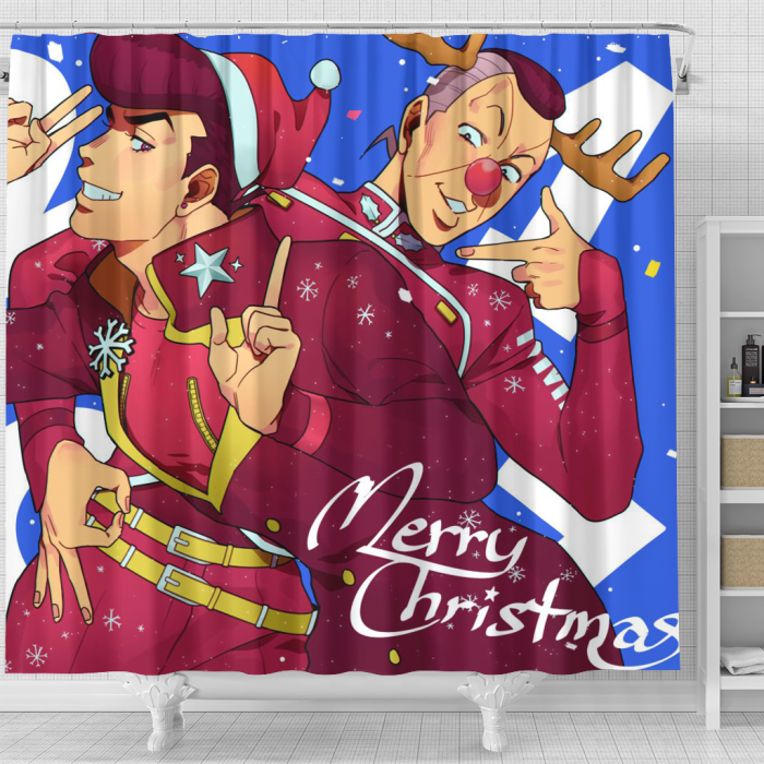 Jjba Clown Christmas Shower Curtain - Anime Shower Curtains