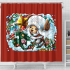 Oppai Stick Out Tongue Christmas Shower Curtain - Anime Shower Curtains