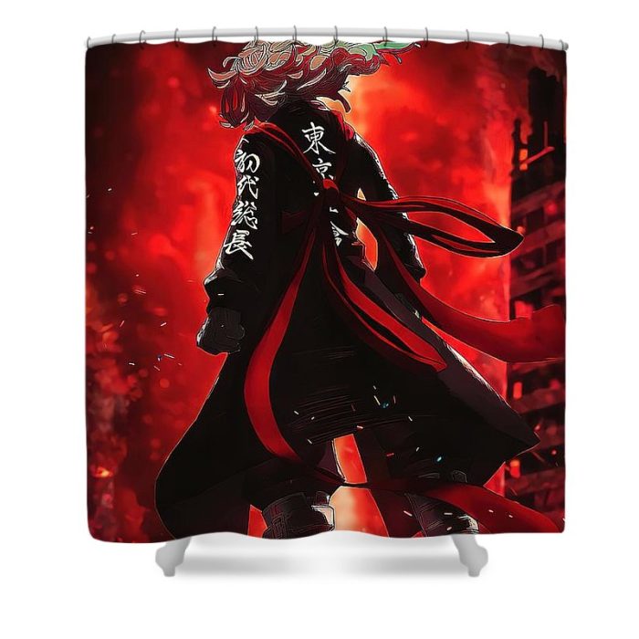 Tokyo Revengers Red Shower Curtain - Anime Shower Curtains