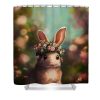 cute adorable bunny 3 wearing flower crown 2 studio ghibli van gogh oil painting hyper detailed ngoc tuan nguyen - Anime Shower Curtains