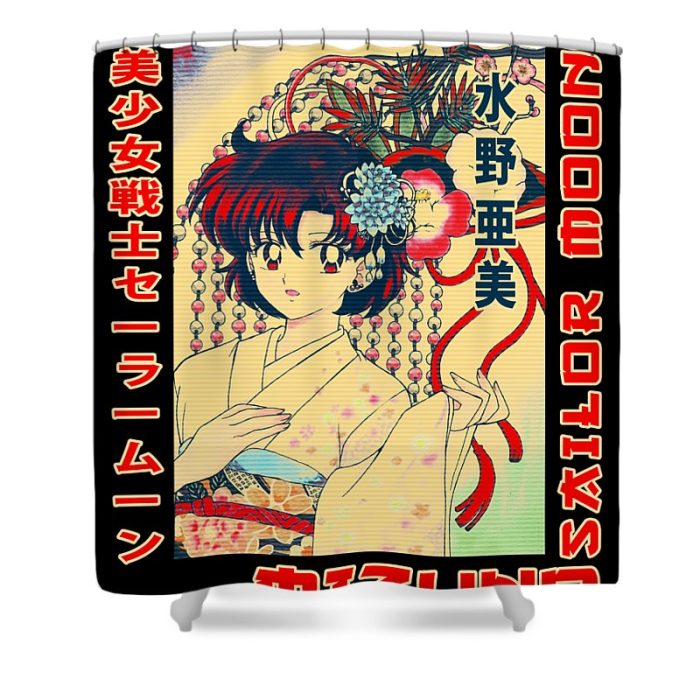 graphic sailor moon ami mizuno girl anime gifts for fans gleam shinny transparent - Anime Shower Curtains