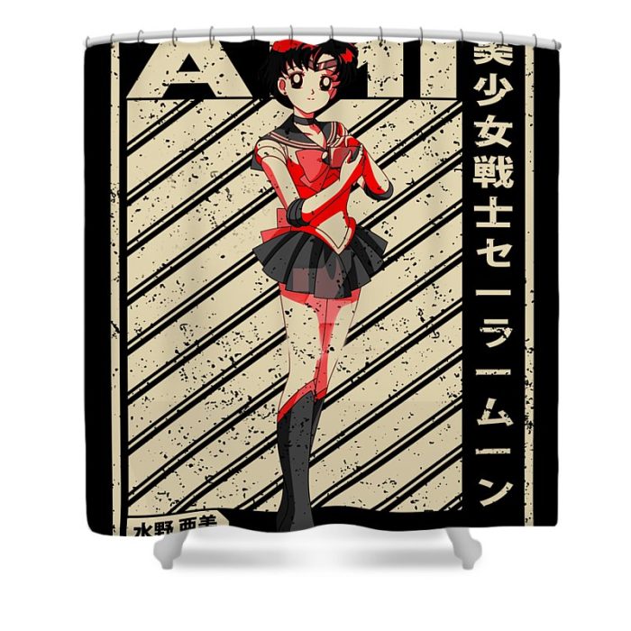 japanese art sailor moon ami mizuno girl anime manga for fans gleam shinny transparent - Anime Shower Curtains