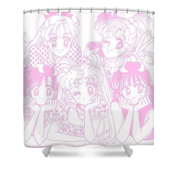 kawaii pink classic manga sailor moon print poster jeffery hampton - Anime Shower Curtains