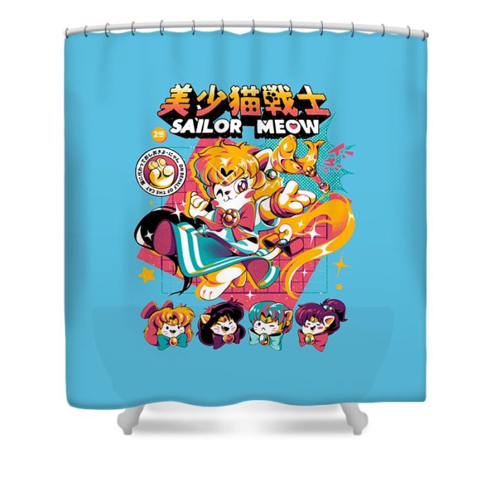 sailor cat moon karmila meli transparent - Anime Shower Curtains