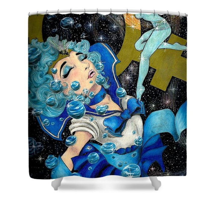 sailor mercury sarah mills - Anime Shower Curtains