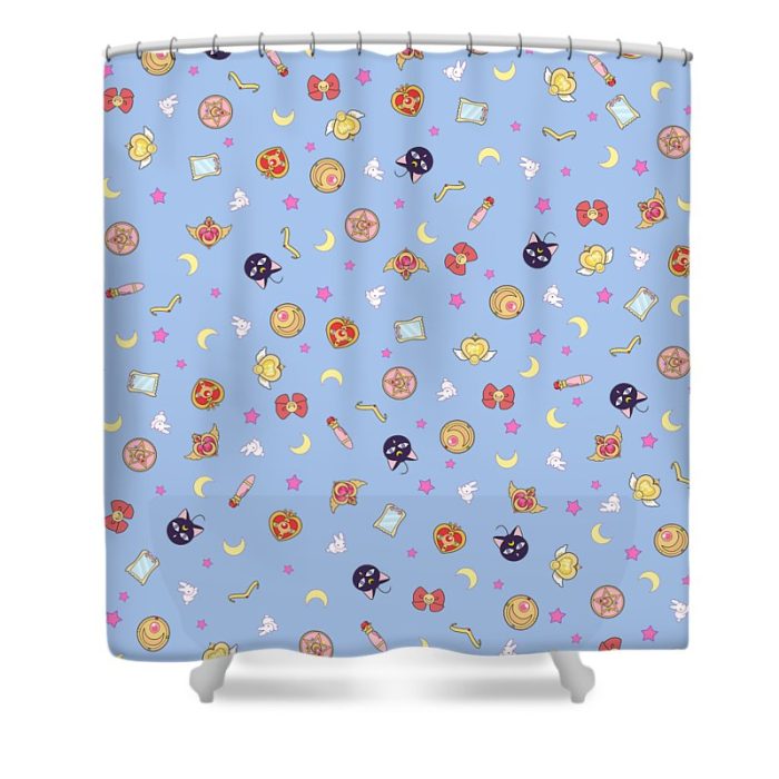 sailor moon cute pattern neokawaii transparent - Anime Shower Curtains