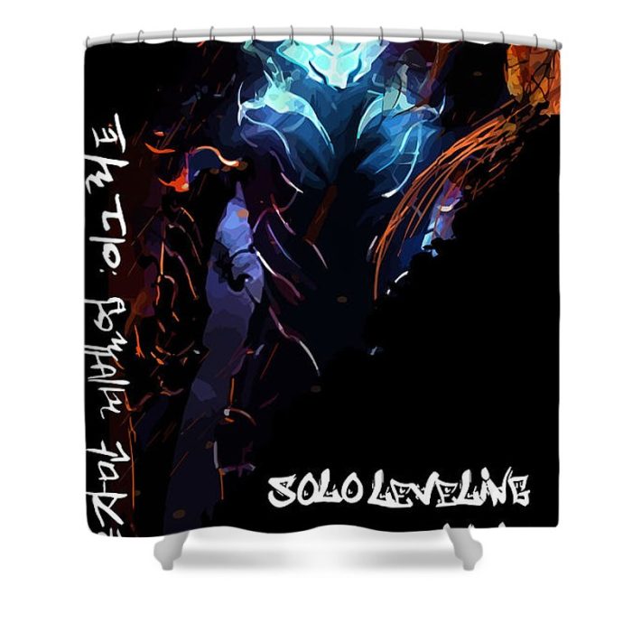 solo leveling elite knight igris poster green white owen - Anime Shower Curtains