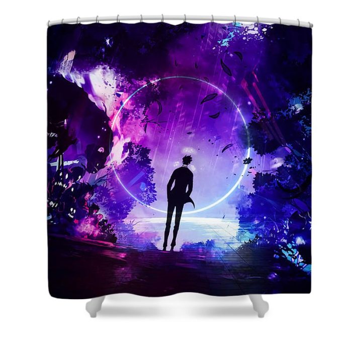 solo leveling is the poster yellow ben daniel - Anime Shower Curtains