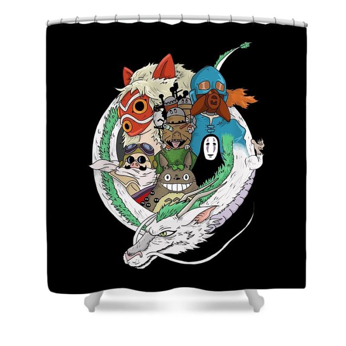 studio ghibli dyah kurmo transparent - Anime Shower Curtains