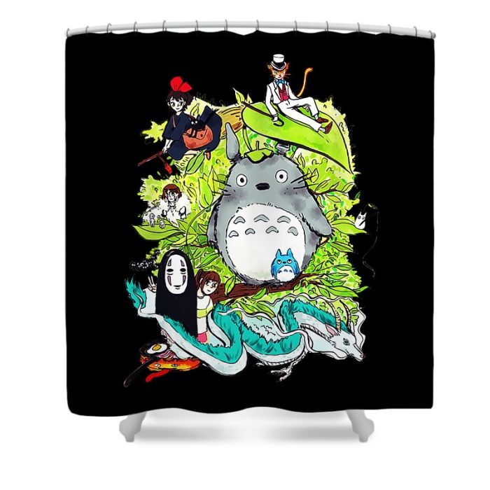 studio ghibli emah suhar transparent - Anime Shower Curtains