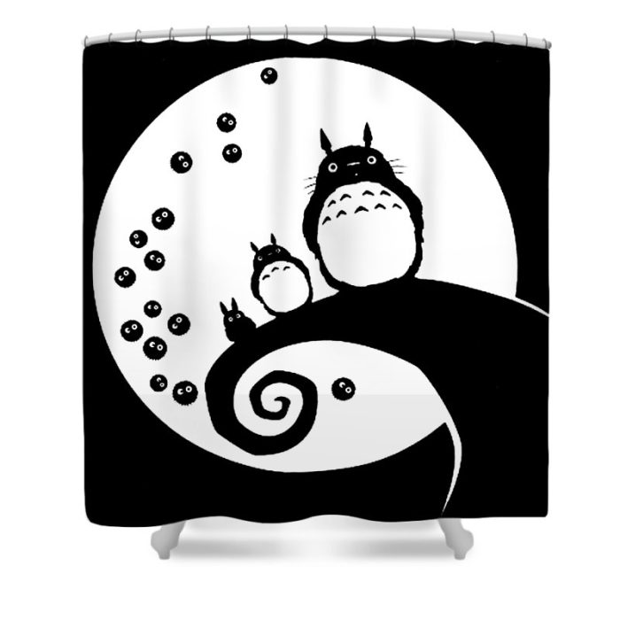 totoro jing jong transparent - Anime Shower Curtains