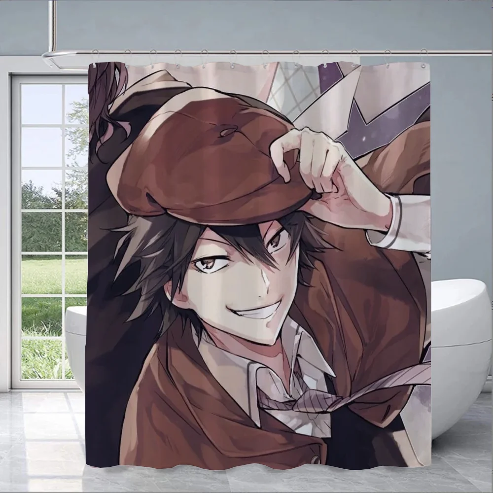 Bungo Stray Dogs Bath Curtain Bathroom Shower Curtain Folding Partition Shower Curtains for Bathroom Sets Full 2 - Anime Shower Curtains