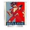 graphic pegasus art saint seiya characters anime manga for fans lotus leafal transparent - Anime Shower Curtains