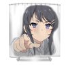 mai sakurajima pointing merrie clark transparent - Anime Shower Curtains