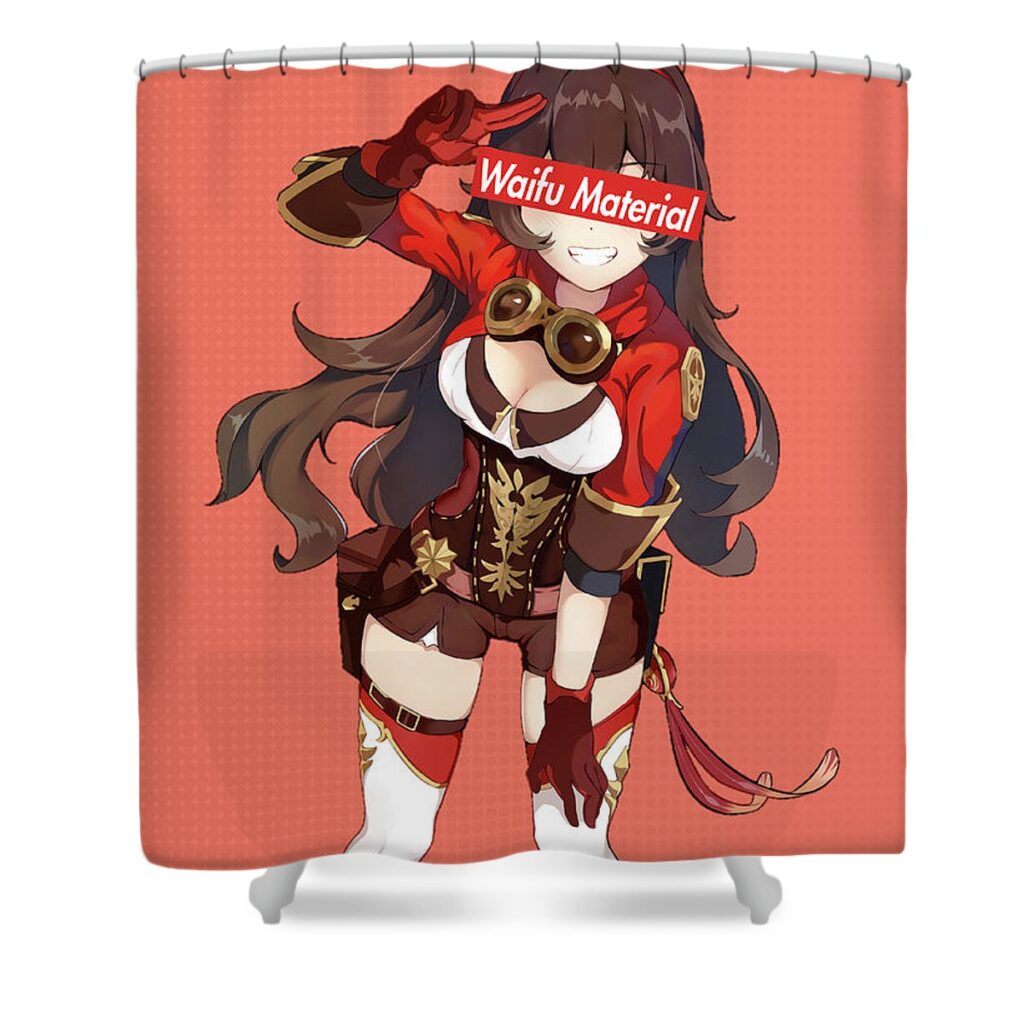 1 amber genshin impact waifu anime manga series fanart hentai ahegao oppai mad lab - Anime Shower Curtains
