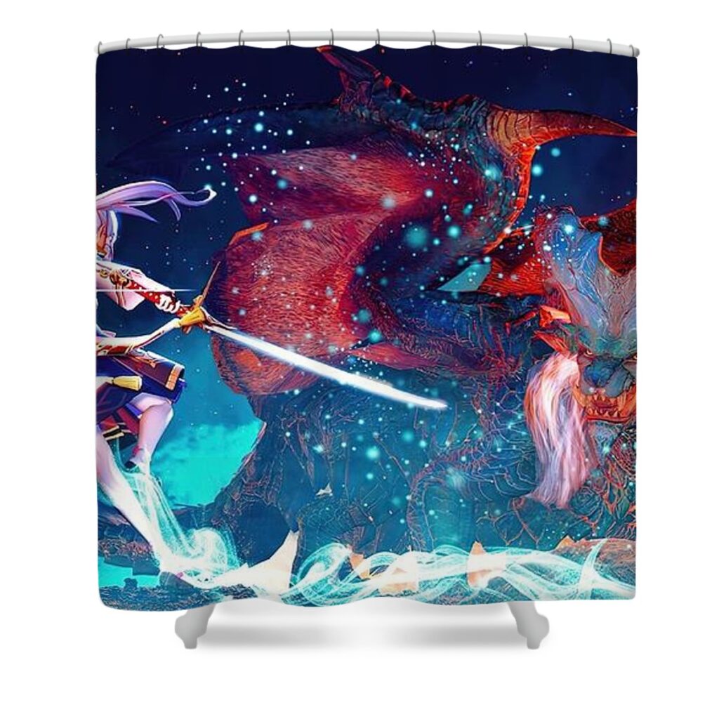 1 ayaka genshin impact damien brandon - Anime Shower Curtains