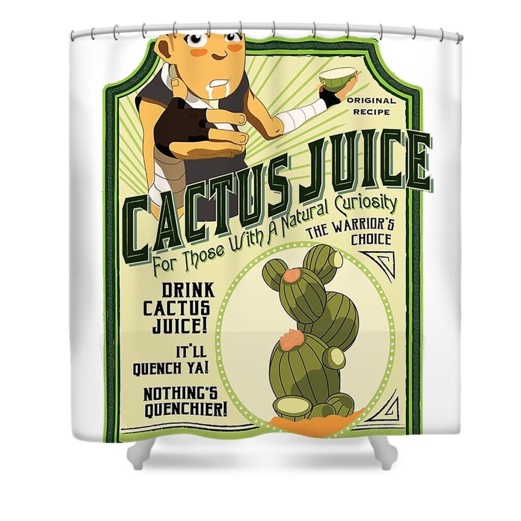 1 cactus juice sokka ralph hile transparent - Anime Shower Curtains