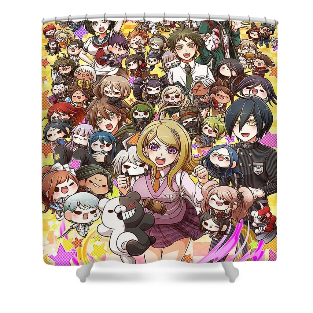 1 danganronpa makato hajime kaede nagito davis eleanor - Anime Shower Curtains