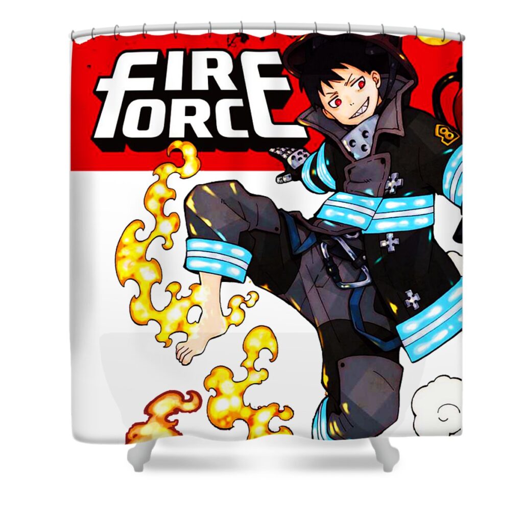 1 fire force grandy geor transparent - Anime Shower Curtains