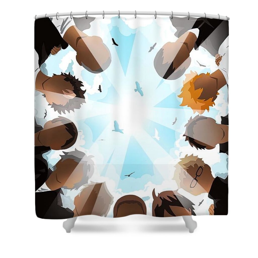 1 haikyuu karasuno jake danielle - Anime Shower Curtains