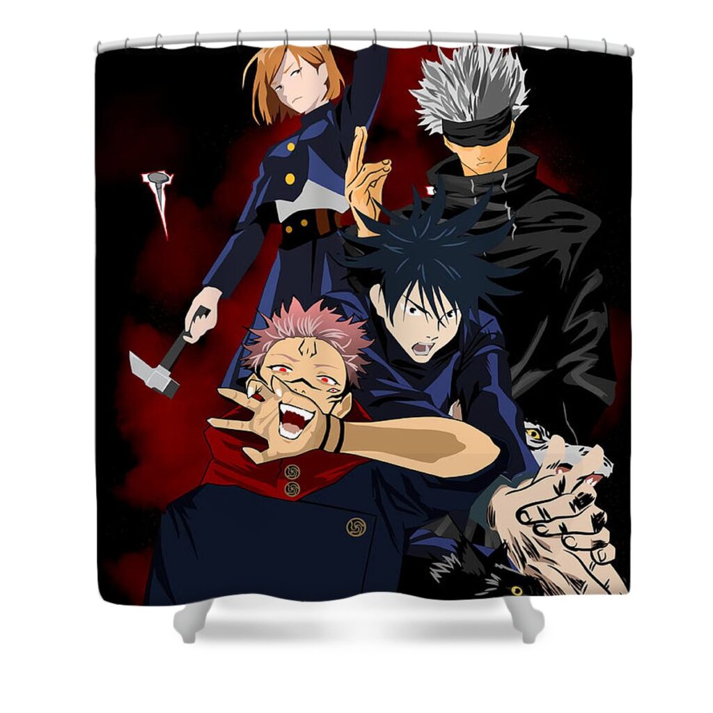1 jujutsu kaisen poster yvonne murphy - Anime Shower Curtains