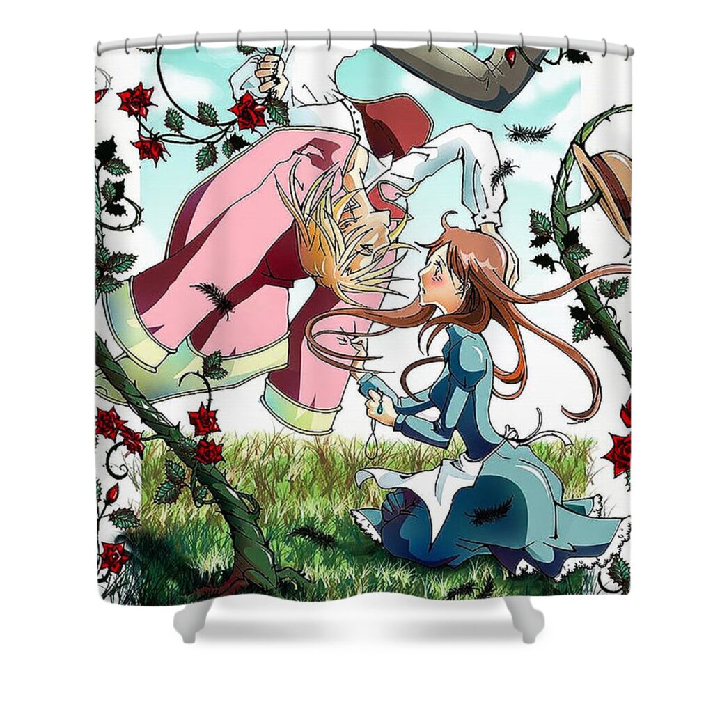 14 howls moving castle jesse corum - Anime Shower Curtains