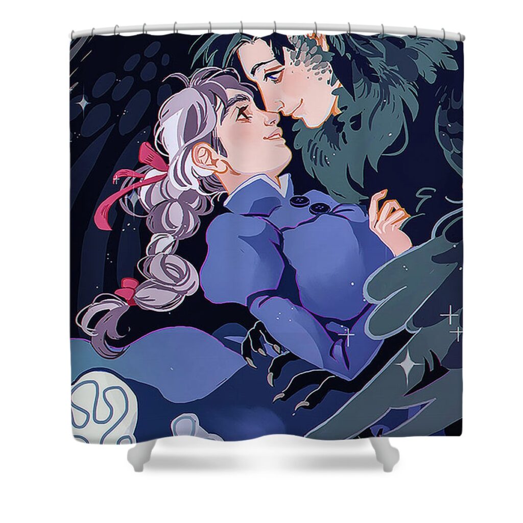 16 howls moving castle jesse corum - Anime Shower Curtains
