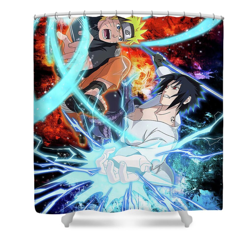 25 naruto and sasuke lac lac - Anime Shower Curtains
