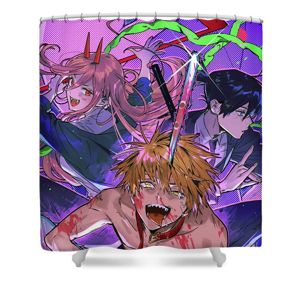 29 chainsaw anime japanese mohandas legh - Anime Shower Curtains