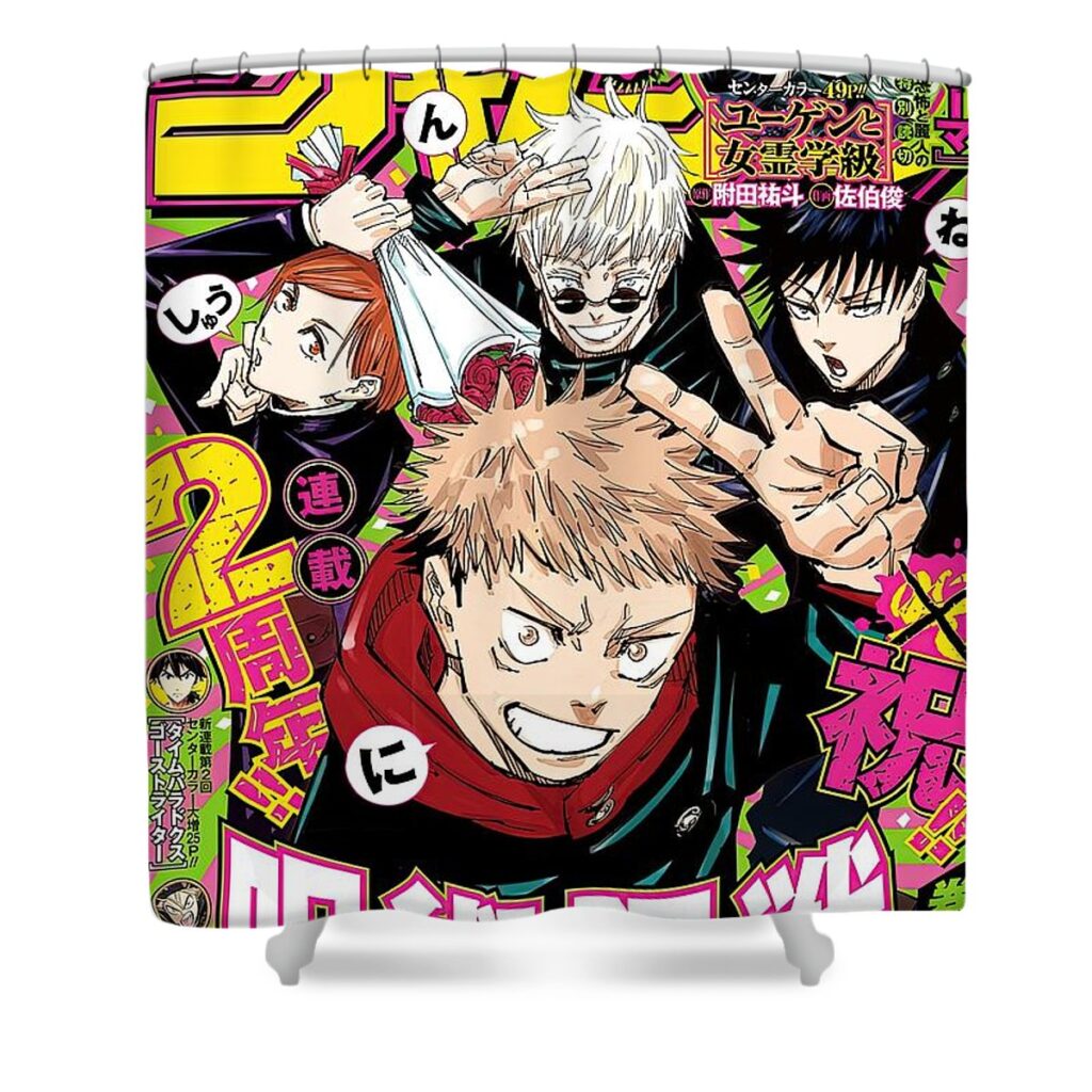 4k jujutsu kaisen retro cool gift for anime shaw phillips - Anime Shower Curtains