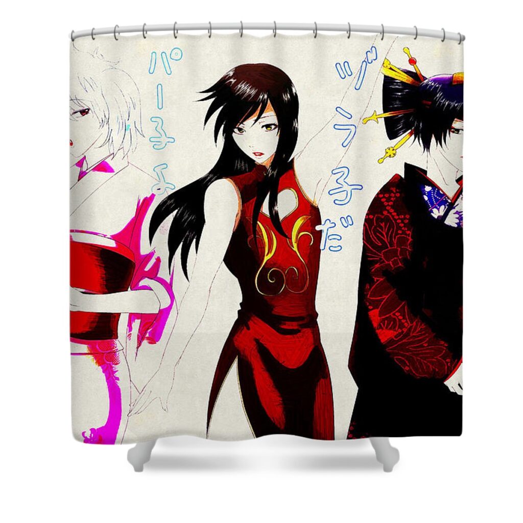 5 gintama lora battle - Anime Shower Curtains