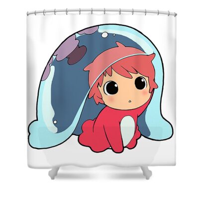 5 ponyo charlie bost transparent - Anime Shower Curtains