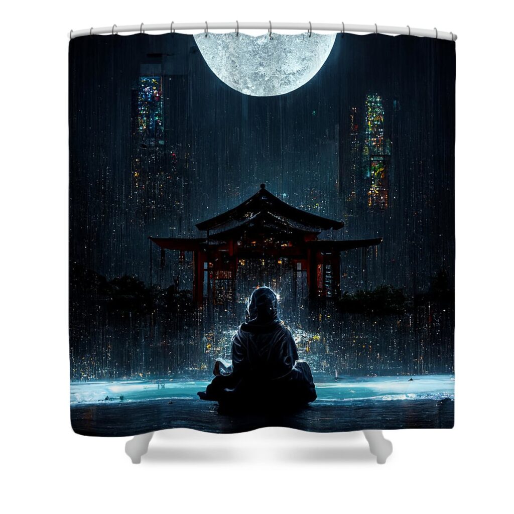 7 samurai art ali - Anime Shower Curtains