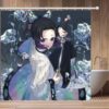 Anime Demon Slayer Waterproof Shower Curtains Cartoon Gif Bathroom Decoration with Hook 3D Print Bath Drapes 1 - Anime Shower Curtains